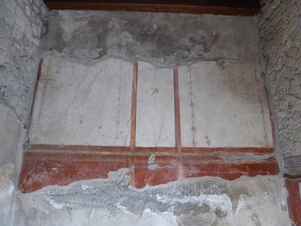 IV.4, Herculaneum, October 2014. Room 4, north wall of cubiculum. Photo courtesy of Michael Binns.